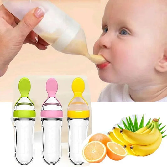 Baby Silicone Squeezing Feeding Training Spoon